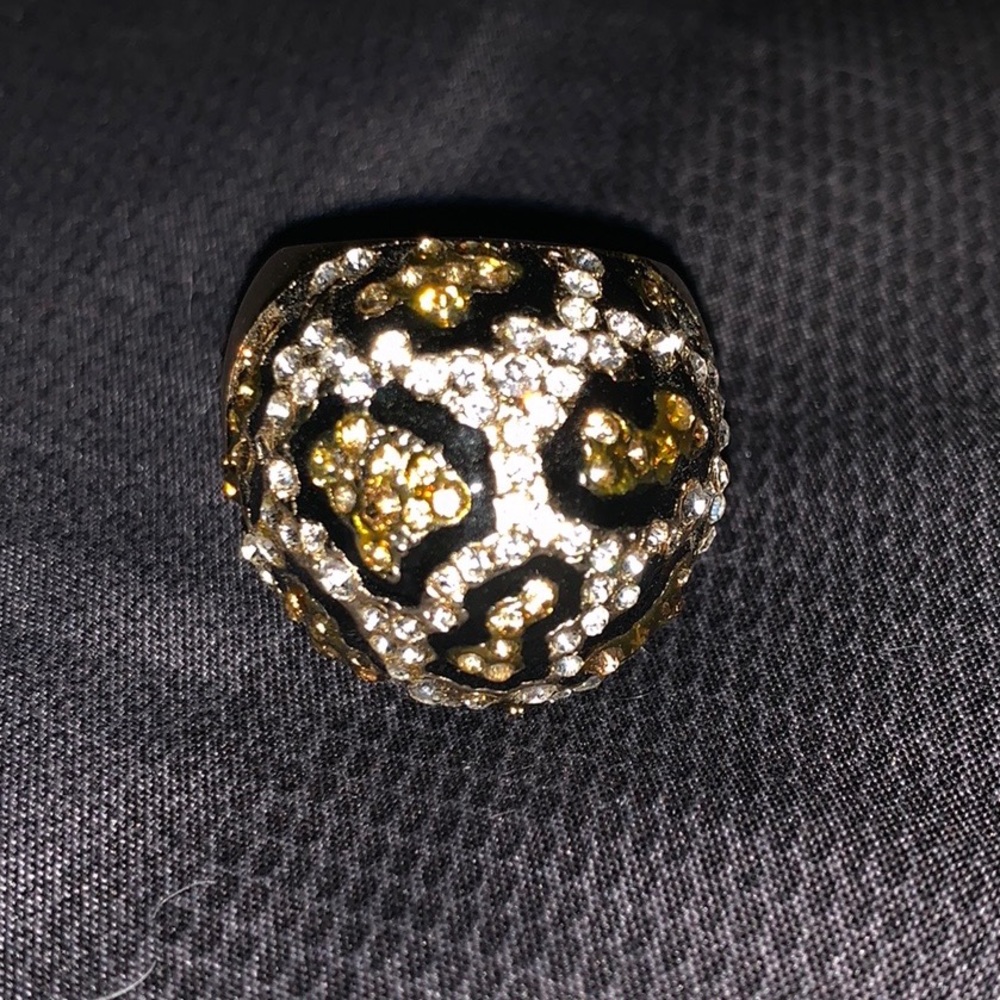Leopard Print Gorgeous Rhinestone Ring